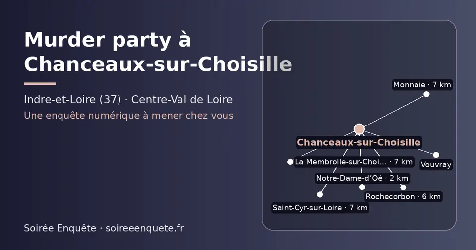 Carte schématique : Chanceaux-sur-Choisille et les communes voisines présentées sur ce site (Notre-Dame-d’Oé, Rochecorbon, Monnaie, La Membrolle-sur-Choisille, Saint-Cyr-sur-Loire, Vouvray)
