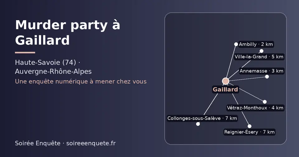 Carte schématique : Gaillard et les communes voisines présentées sur ce site (Ambilly, Annemasse, Vétraz-Monthoux, Ville-la-Grand, Collonges-sous-Salève, Reignier-Ésery)