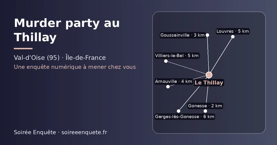 Carte schématique : Le Thillay et les communes voisines présentées sur ce site (Gonesse, Goussainville, Arnouville, Villiers-le-Bel, Louvres, Garges-lès-Gonesse)