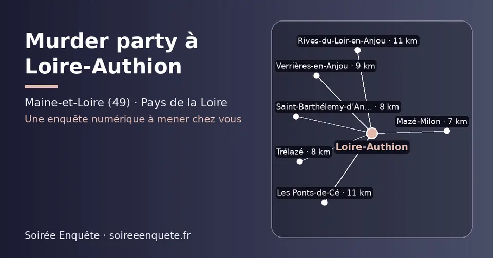 Carte schématique : Loire-Authion et les communes voisines présentées sur ce site (Mazé-Milon, Trélazé, Saint-Barthélemy-d’Anjou, Verrières-en-Anjou, Rives-du-Loir-en-Anjou, Les Ponts-de-Cé)