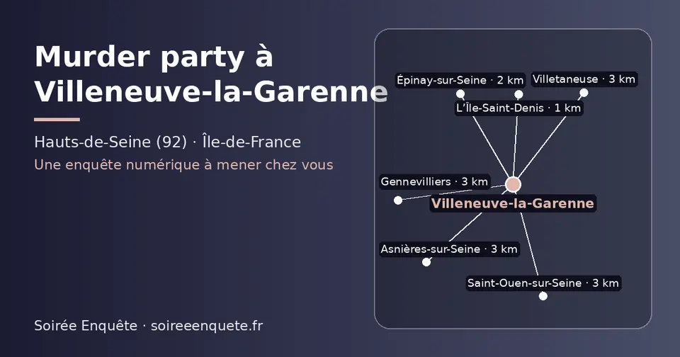 Carte schématique : Villeneuve-la-Garenne et les communes voisines présentées sur ce site (L’Île-Saint-Denis, Épinay-sur-Seine, Gennevilliers, Saint-Ouen-sur-Seine, Villetaneuse, Asnières-sur-Seine)